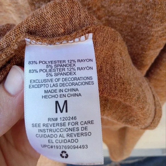 4/$15 Wallflower Burnt Orange Open Cardigan Size Medium - Picture 4 of 6